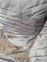 Imoda Grey Taffeta Ruched Pleat Strapless Evening Bridesmaid Dress Sz 105