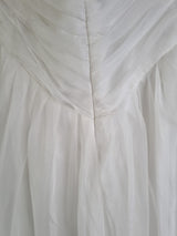 Imoda Ivory Chiffon Ruched Crystal Diamante Beaded Halter Wedding Dress Sz 1213