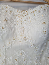 Imoda Ivory Lace Sweetheart Sequin Mermaid Train Wedding Dress Sz 107