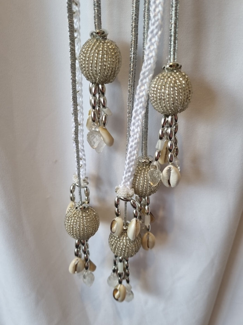 Giovanni White Knit Beaded Rope Evening Bridesmaid Dress Sz 106