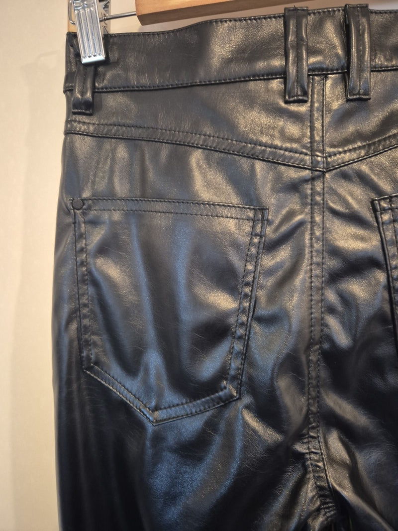 Guess Black Faux Patent Leather High Rise Skinny Leg Pants Size 279