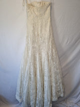 Imoda Ivory Lace Sweetheart Sequin Mermaid Train Wedding Dress Sz 109