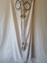 Giovanni White Knit Beaded Rope Evening Bridesmaid Dress Sz 102