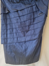 Imoda Navy Blue Taffeta Layered Strapless Evening Bridesmaid Mini Dress Sz 161