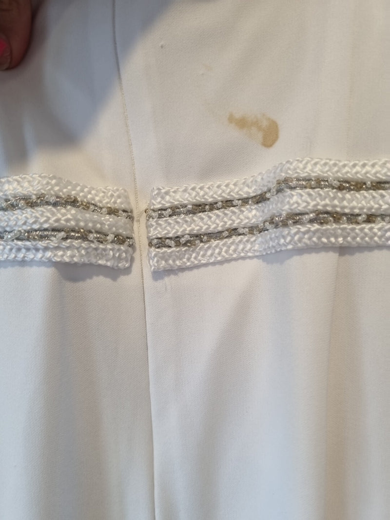 Giovanni White Knit Beaded Rope Evening Bridesmaid Dress Sz 1011