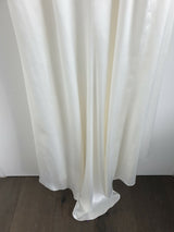 Angeline ivory satin ruched pleated cross back wedding maid honour dress size 1211