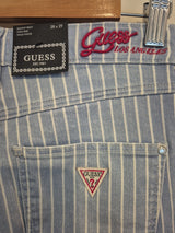 Guess Blue White Stripe Skinny High Rise Jeans Size 2812