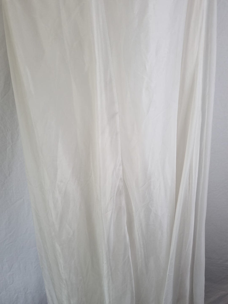 Imoda Ivory Chiffon Sweetheart Ruched Crystal Diamante Bead Wedding Dress Sz 128