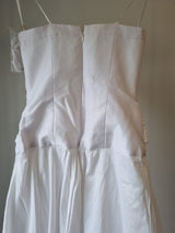 iModa White Straps/Strapless Beaded Crystal Sequin Gathered Wedding Dress 109