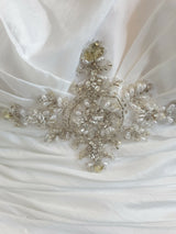 Sugar And Spice Ivory Ruched a line embellished sweetheart Wedding Dress Size 43