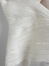 Angeline ivory satin ruched pleated cross back wedding maid honour dress size 128