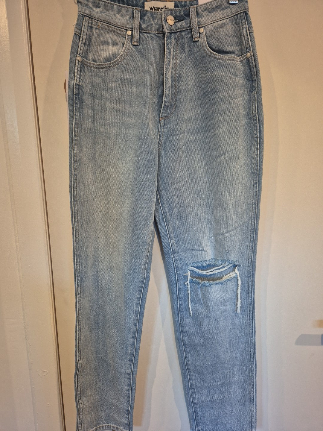 Wrangler Drew Lucille Blue High Rise Slim Fit Torn Jeans Size 7