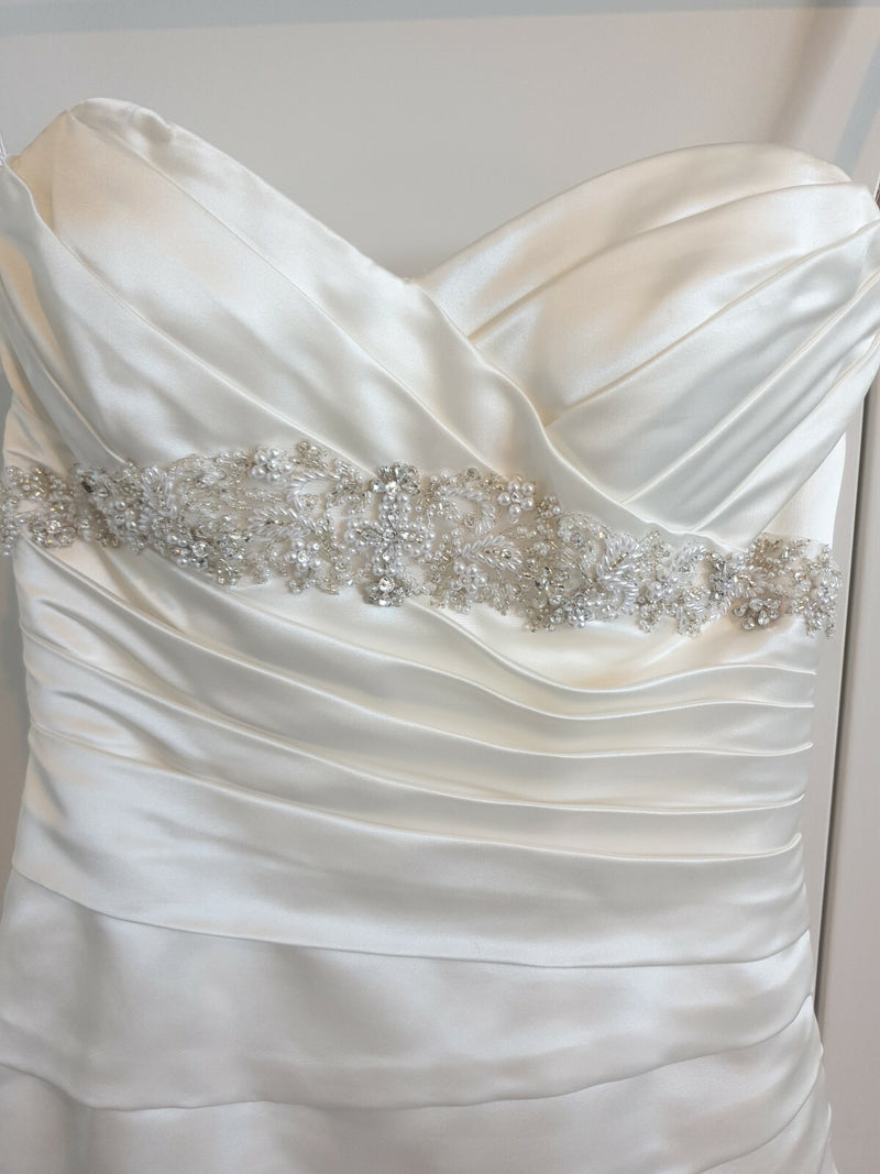 Essence ivory satin sweetheart beaded wedding dress au 72