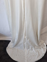 Imoda Ivory Satin Sweethesrt Beaded Train Wedding Dress Sz 813