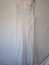 Imoda White Chiffon Ruched Empire Wedding Dress Sz 140
