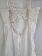 Imoda White Satin Beaded Sequin Backless Wedding Dress Sz 109