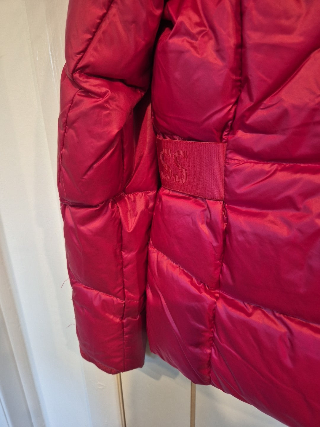 Guess Pink Duck Feather Fur Hood Puffer Jacket Size S10