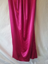 Juniper & Sage Satin Hot Pink Pleat Strapless Evening Bridesmaid Dress Sz 121