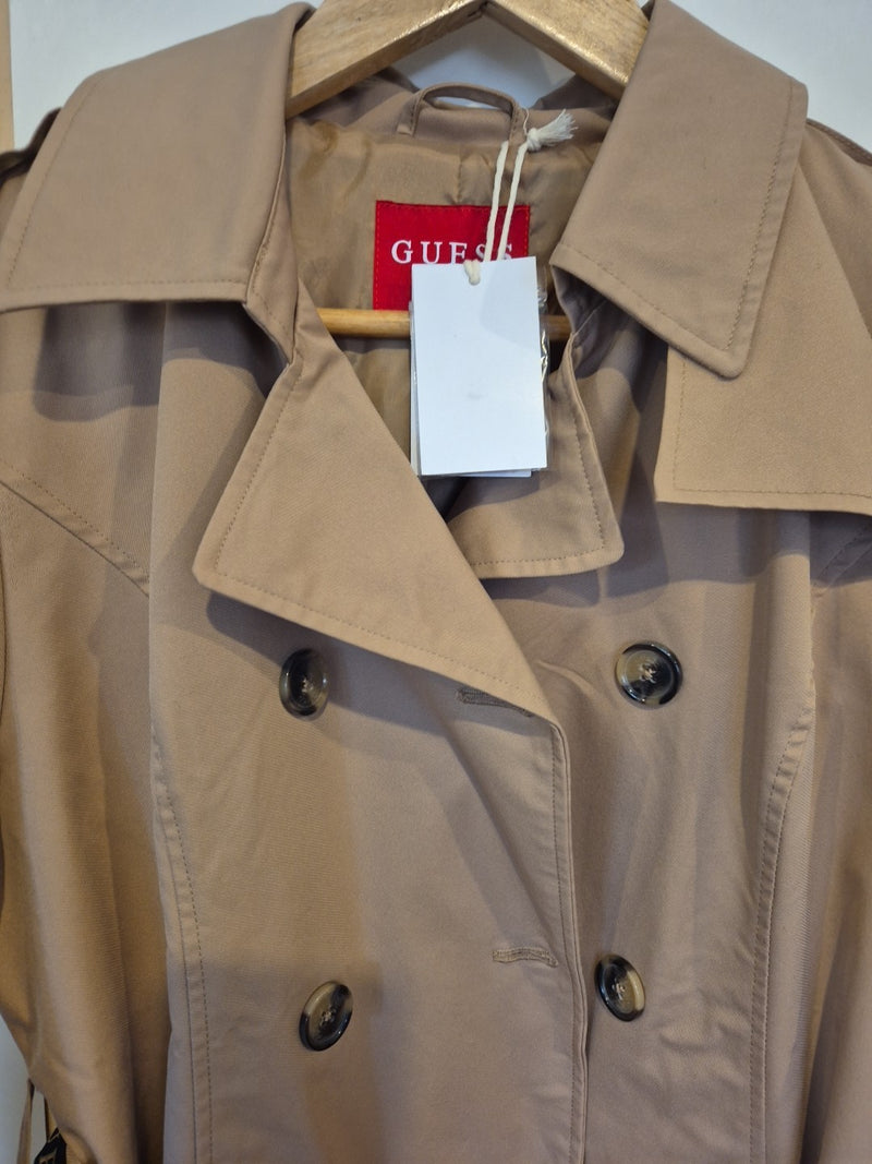 Guess Beige Tan Trench Coat Jacket Size S6
