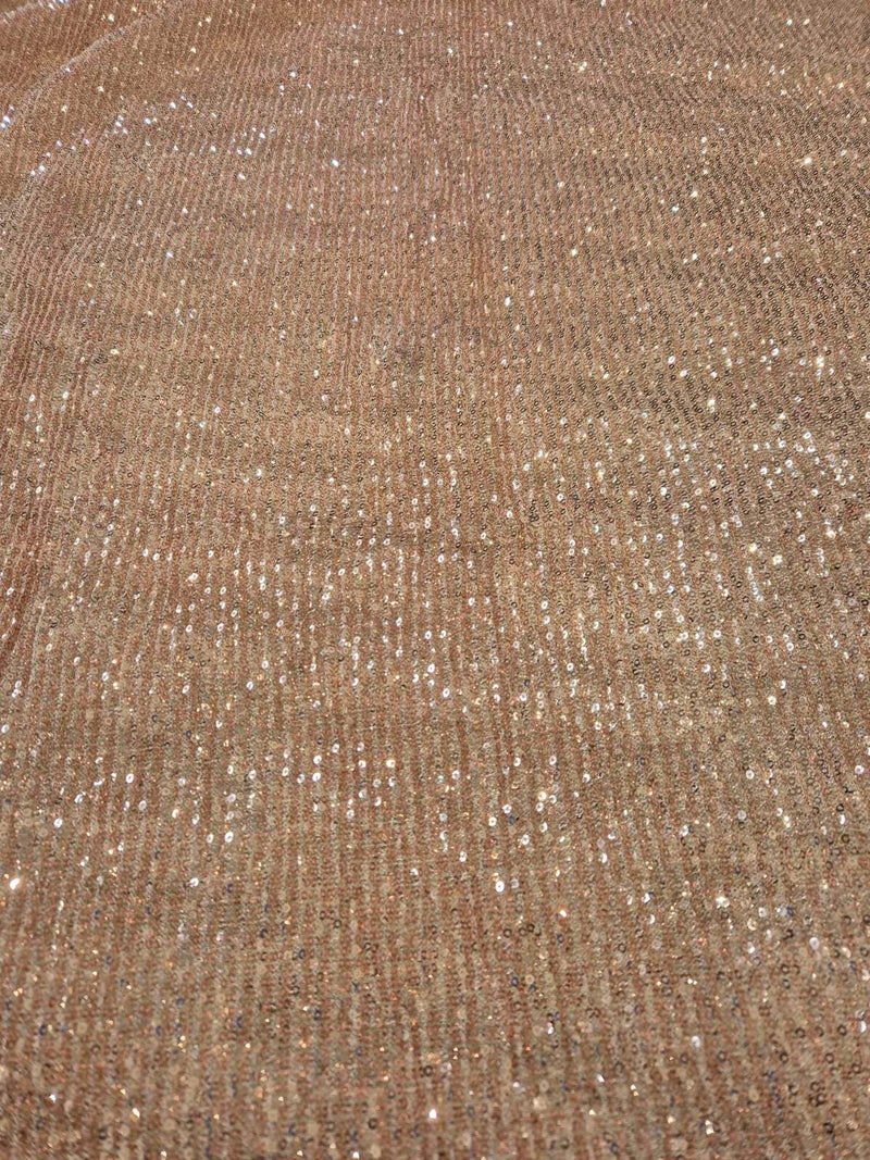 Spotlight Rose Gold Pleat Sequin Fabric 79cm x 141cm4