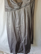 Imoda Grey Taffeta Ruched Pleat Strapless Evening Bridesmaid Dress Sz 102