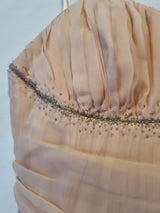 Lewis Park Chiffon Pink Ruched Strapless Sweetheart Evening Mini Dress Sz M4