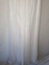 Imoda White Chiffon Ruched Pleated Crystal Grecian Empire Wedding Dress Sz 81