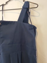 Imoda Navy Blue Chiffon One Shoulder Evening Bridesmaid Mini Dress Sz 1811