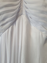 Imoda White Chiffon Beaded Ruch Halter Neck Empire Wedding Dress Sz 126