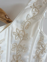 Essence ivory embroidered satin bustier and skirt bridal set uk12 us108