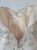 iModa Ivory Champagne Sweetheart Tulle Lace Mermaid Sequin Embroidered Sz 1019