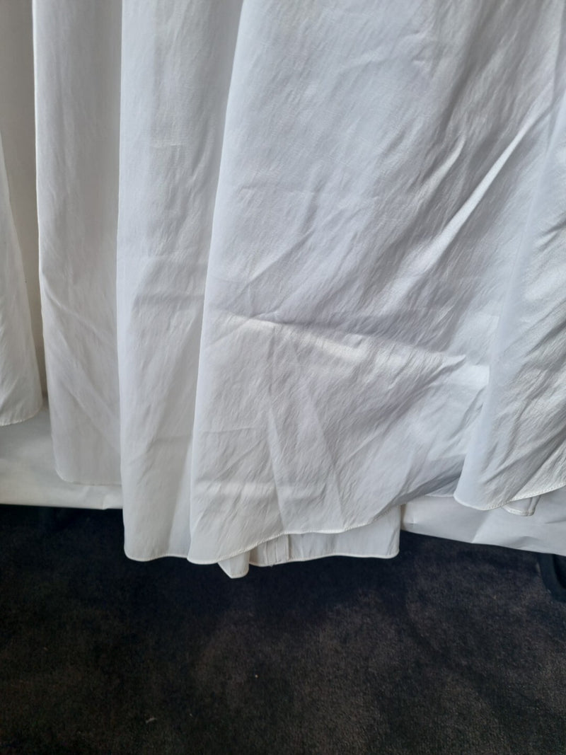 iModa White Straps/Strapless Beaded Crystal Sequin Gathered Wedding Dress 1011