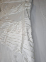 Imoda White Beaded Sequin Embroidered Pleated A-line Wedding Dress Sz 812