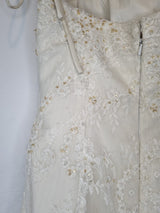 Imoda Ivory Lace Sweetheart Sequin Mermaid Train Wedding Dress Sz 1014