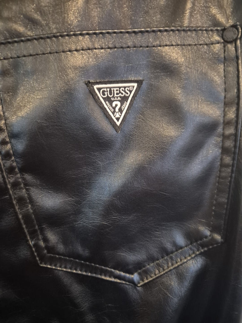 Guess Black Faux Patent Leather High Rise Skinny Leg Pants Size 2710