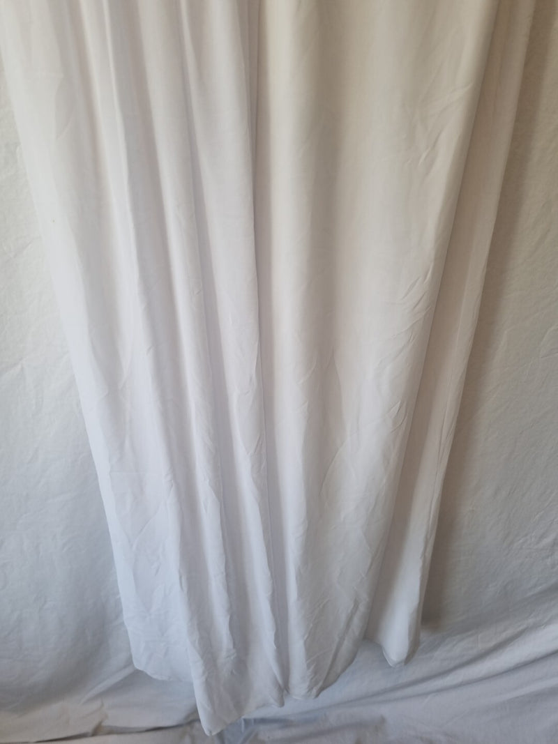 Imoda White Chiffon Beaded Ruch Halter Neck Empire Wedding Dress Sz 127