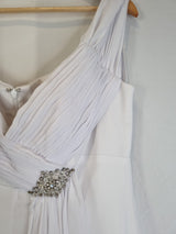 Imoda White Chiffon Sweetheart Off Shoulder Beaded Crystal Wedding Dress Sz 144