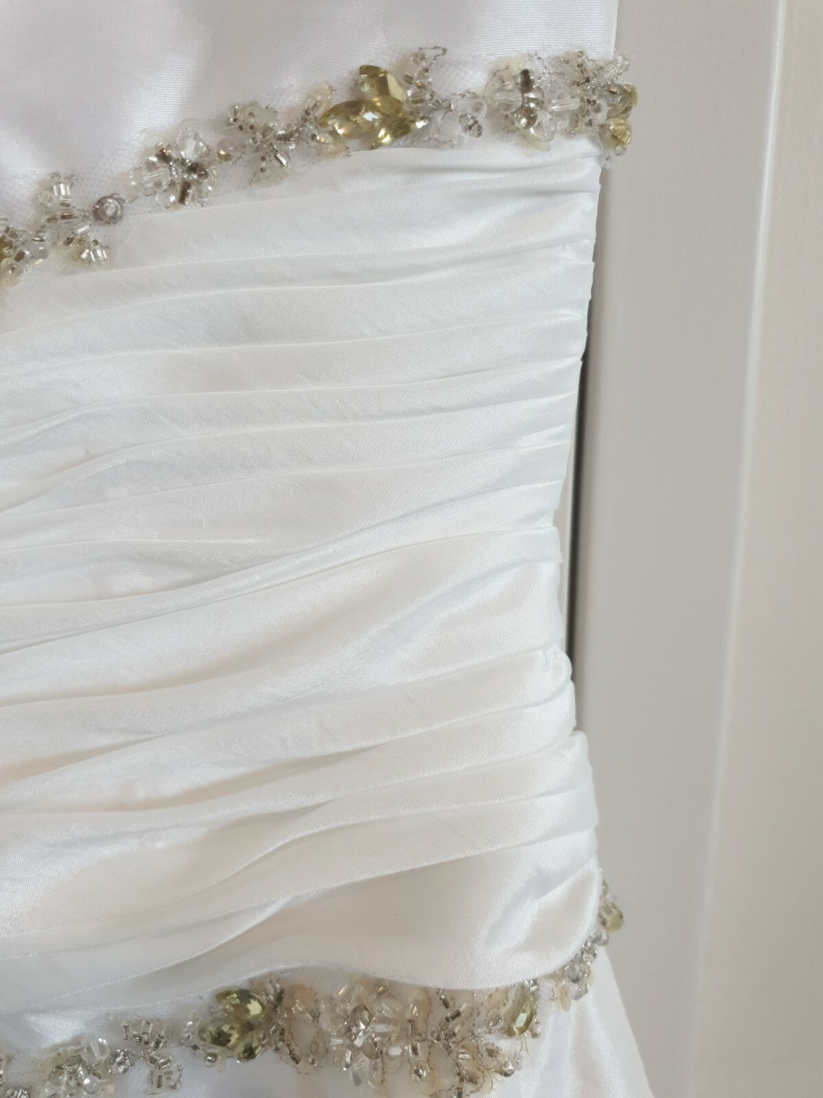 Sugar And Spice Ivory Ruched a line embellished sweetheart Wedding Dress Size 48