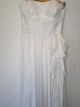 Imoda White Chiffon Ruched Empire Wedding Dress Sz 141