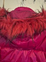 Guess Pink Duck Feather Fur Hood Puffer Jacket Size S9