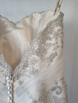 iModa Ivory Champagne Sweetheart Tulle Lace Mermaid Sequin Embroidered Sz 1018