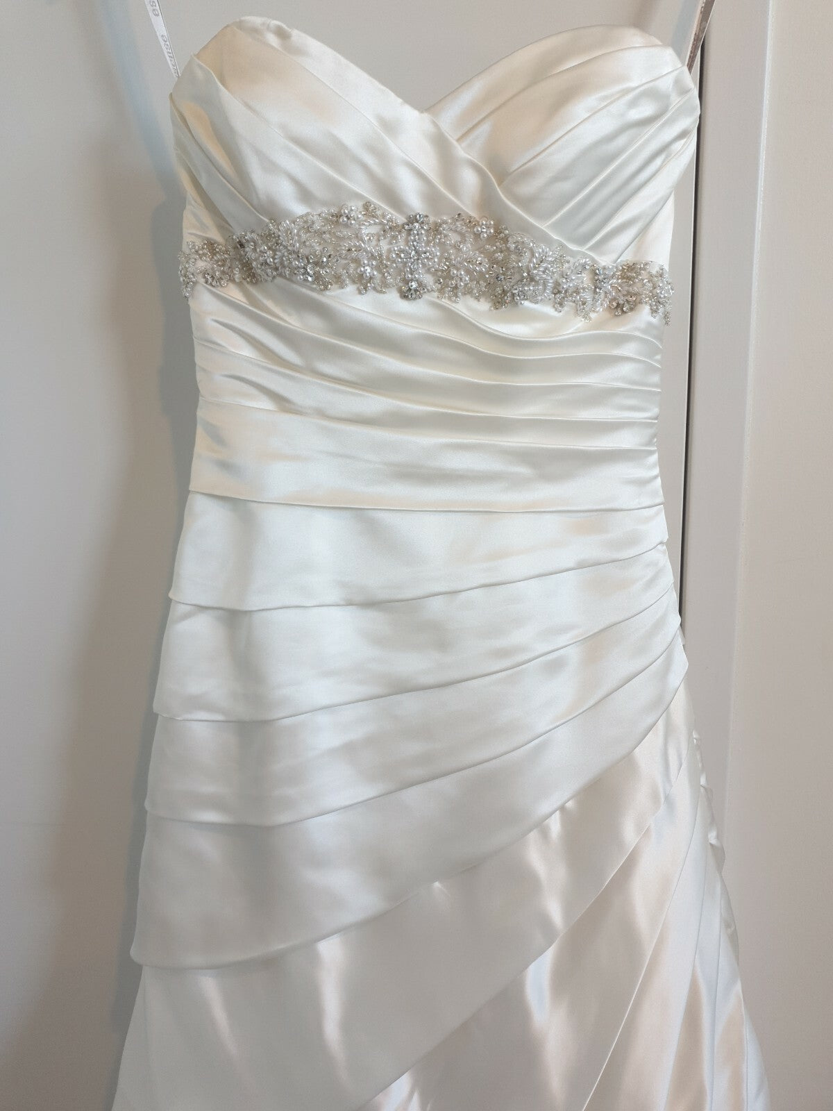 Essence ivory satin sweetheart beaded wedding dress au 71
