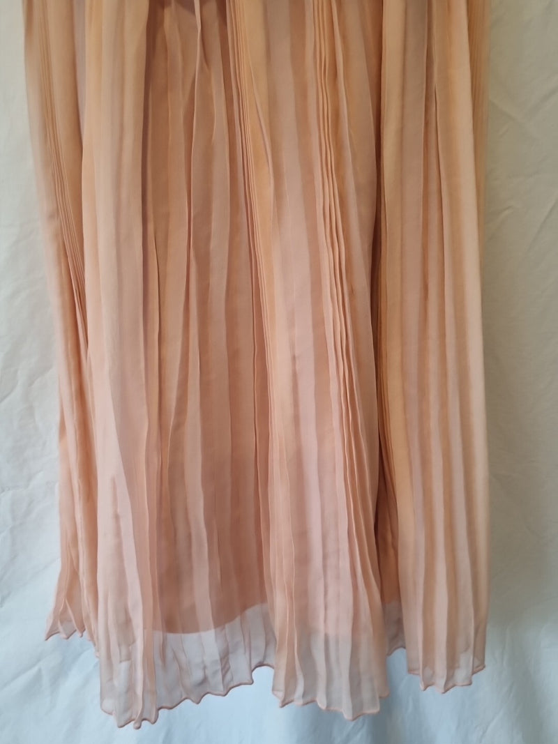 Lewis Park Chiffon Pink Ruched Strapless Sweetheart Evening Mini Dress Sz M1