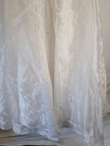 Imoda White Satin Organza Beaded Embroidered Wedding Dress Sz 1415