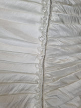 Imoda Ivory Ruched Beaded Mermaid Tulle Skirt Train Wedding Dress Sz 1018