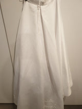 White beaded wedding bridal skirt with train size 67