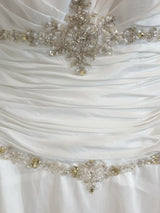 Sugar And Spice Ivory Ruched a line embellished sweetheart Wedding Dress Size 42