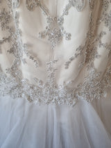 iModa Ivory Champagne Sweetheart Tulle Lace Mermaid Sequin Embroidered Sz 1015