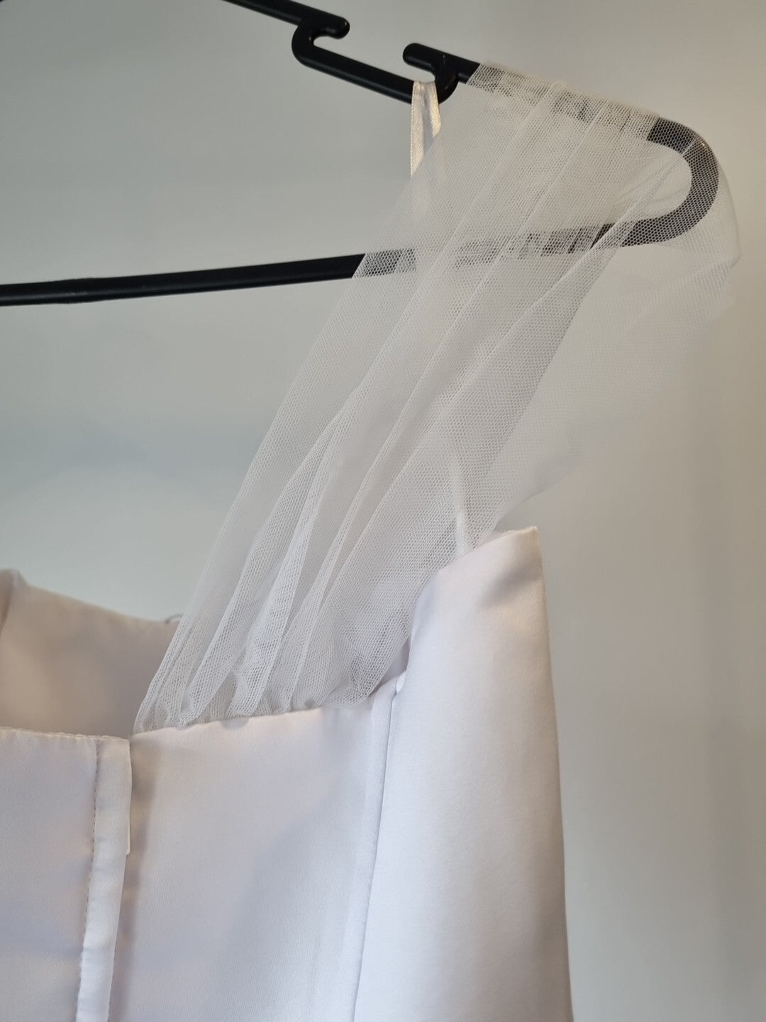 iModa White Sweethear Tulle One Shoulder Beaded Sequin Gathered Wedding Dress 109