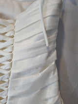 Imoda Ivory Ruched Beaded Embroidered Puckered Wedding Dress Sz 1011